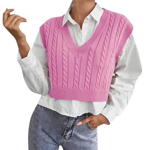 Pullunder Damen Strick Weste Mädchen Ärmellos Strick Pullunder Strickweste Kurz Tank Top Winter Weste Freizeit Tops Strick V Ausschnitt Strickpullunder Business Freizeit Sweater Weste Anzugjacke (XL) Pullunder Damen Strick Weste Mädchen Ärmellos Strick Pullunder Strickweste Kurz Tank Top Winter Weste Freizeit Tops Strick V Ausschnitt Strickpullunder Business Freizeit Sweater Weste Anzugjacke (XL) von Generisch