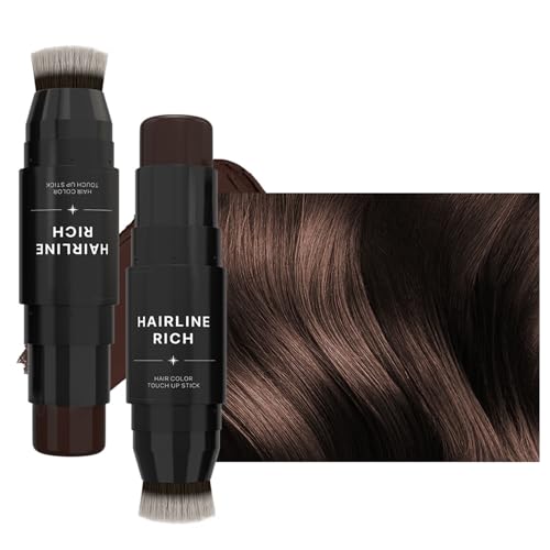 Pulver Ansatzpuder - Haar Concealer Zur Haarverdichtung Für Frauen Und Männer, Wasserfestes Haar Make-up Zum Ansatz Kaschieren, Doppelseitige Temporäre Haarfarbe - 7.5g (01#/02#/03#/04#) von Generisch