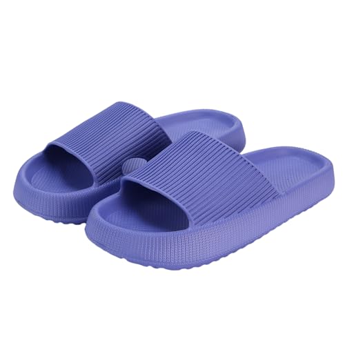 Pummy Damen Schlappen, 100% EVA Super Weich Rutschfest Badeschuhe, Unisex Garten Strand Slides Sandalen (blau lila, Erwachsene, Damen, 44, Numerisch (von/bis), EU Schuhgrößensystem, 45, M) von Generisch