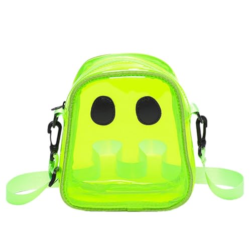 Pumpkin Clear Crossbody Bag Damen Halloween Transparent Geldbörse Cute Spooky Ghost Umhängetasche (Grün), grün, 18cm von Generisch