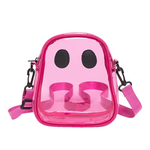 Pumpkin Clear Crossbody Bag Damen Halloween Transparent Geldbörse Cute Spooky Ghost Umhängetasche (Grün), rose, 18cm von Generisch