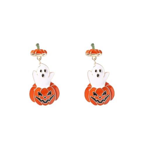 Pumpkin Earrings Ohrringe Kristall Tropfen Öl Ohrringe Ohrstecker Niedliche funkelnde Emaille Damen Urlaub Kostüm Party Schmuck für Frauen Offene Große (Orange, 2. 4x5. 1cm) von Generisch