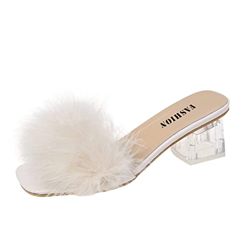 Pumps Damen Sandalen Mit Absatz Feder Slip-On Spitz Zehe Sandaletten Stiletto High Heels High Heels Slides Sommerschuhe Urlaubspantoffeln Strandschuhe Outdoorschuhe Hochzeit Party Sandaletten von Generisch