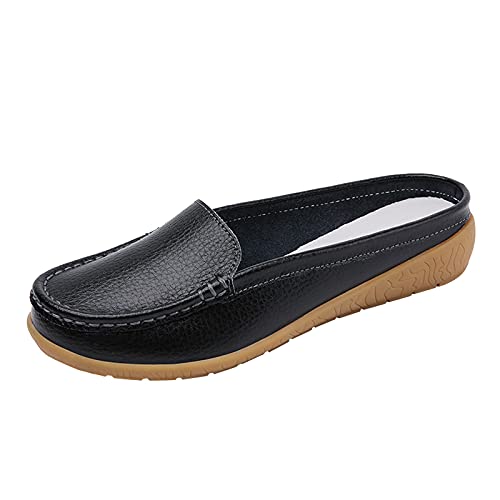 Pumps Damen Schwarz Flach,Freizeitschuhe Damen Slip On Walkingschuhe Aushöhlen Atmungsaktiv Arbeitsschuhe Einfarbig Outdoorschuhe Modisch Halbschuhe Hochwertig Fitnessschuhe Verschleißfest von Generisch