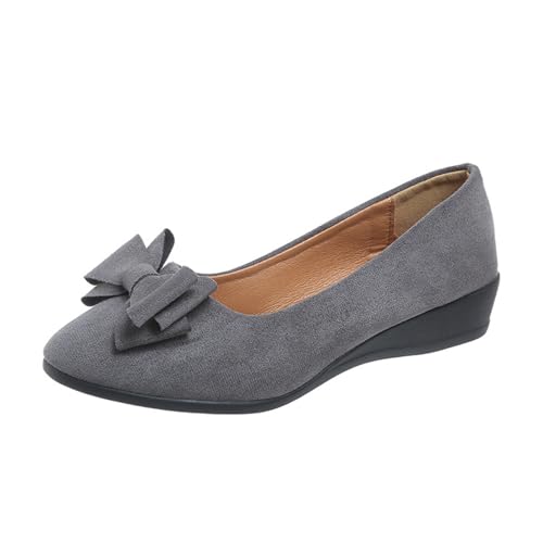 Pumps Schuhe Damen Elegant Absatzschuhe Kleidschuhe Leicht Keilabsatz Abendschuhe Tanzschuhe Partyschuhe Brautschuhe Hochzeitsschuhe Wildleder Schleife Einzelne Schuhe Anzugschuhe Geschäftsschuhe von Generisch
