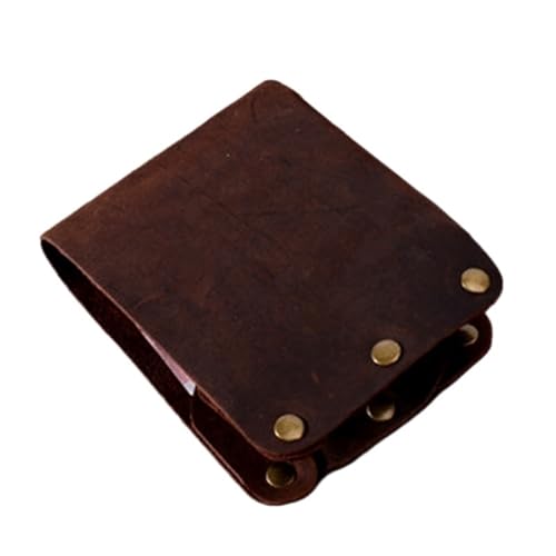 Punk Style Crazy Horse Leather Wallet - Men's Money Clip Card Holder with Stud Details, Coffee, Taglia Unica von Generisch