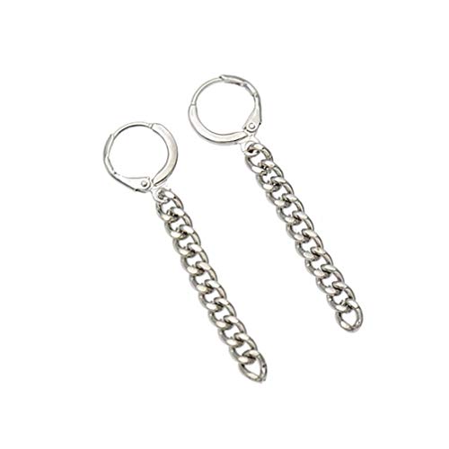 Punk lange Quasten-Ohrringe für Männer und Frauen, Metallkette, Tropfenform, Statement-Ohrringe von Generisch