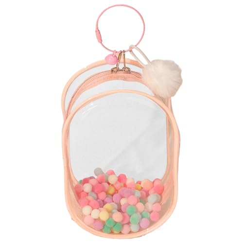 Puppen-Aufbewahrungstasche, transparent, tragbare Puppen-Display-Tragetasche, multifunktionale Figuren und Puppen-Tragetasche, transparente Figuren-Aufbewahrungstasche für Schreibwaren, rose, Refer to von Generisch