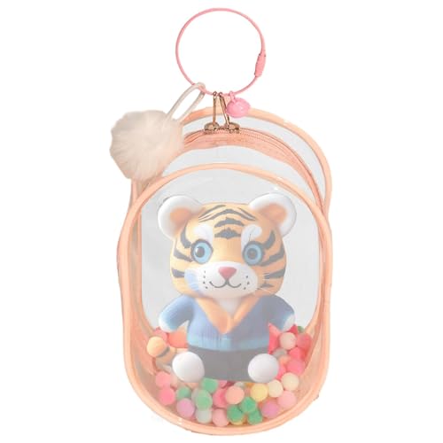 Puppen-Aufbewahrungstasche – kleine Puppentasche, Aufbewahrungstasche für Figuren, multifunktionale Figuren und Puppen-Tragetasche, transparente Figuren-Aufbewahrungstasche für Schreibwaren, rose, von Generisch