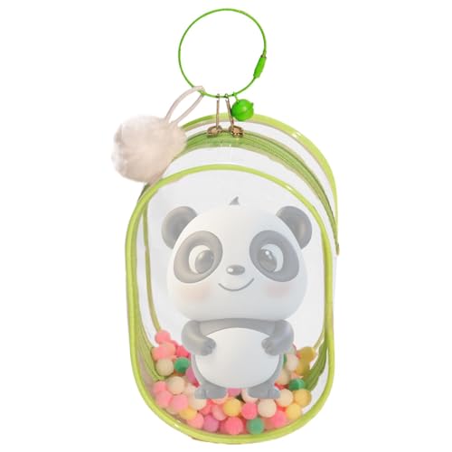 Puppen-Aufbewahrungstasche – kleine Puppentasche mit Figuren-Aufbewahrungskoffer – Tragetasche für Figuren und Puppen, transparente Figuren-Display-Tasche für Schreibwaren, Kosmetik, grün, Refer to von Generisch