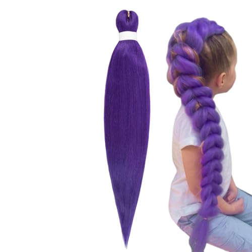 Purple Braiding Hair Extensions | 30In Purple Hair Extensions for Braiding | Anime Cosplay Perücke gestreckte Geflechthaare Purpur | Braids Extension gefälschter Haaransatz für Kinder Erwachsene von Generisch