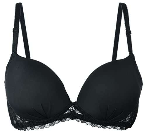 Push-up BH mit Geleinlagen Gelkissen Schmuckstein 70-85 Cup B (B, Schwarz, 70) von Generisch