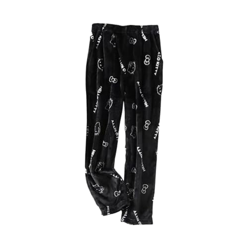 Pyjama Bottoms,Women'S Pyjamas,Schlafanzug Damen Lang,Weihnachts Pyjamahose,Fluffy Casual Pyjama Hosen,Soft Flannel Anime Cartoon Kawaii Warm Schlafanzughosen,Cute Schlafhose Weich Kuschelhose von Generisch