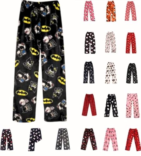 Pyjama Hose Damen Schlafanzug Kinder Mädchen Pyjamahose Lang Baumwolle Schlafhose Weich Kawaii Schlafanzughose Anime Bequeme Frauen Cartoon Sommerhose Casual Sleepwear Stoffhose Kuschelhose Sommer von Generisch