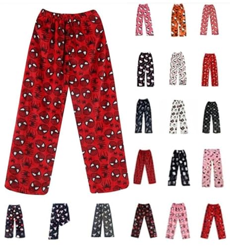 Pyjama Hose Schlafanzug Damen Kinder Pyjamas Hosen Lang Flanell Schlafhose Pyjamahose Weich Kawaii Pyjamas Anime Cartoon Frauen Bequeme Kuschelig Flauschig Home Lounge Schlafanzughose Herbst-Winter von Generisch