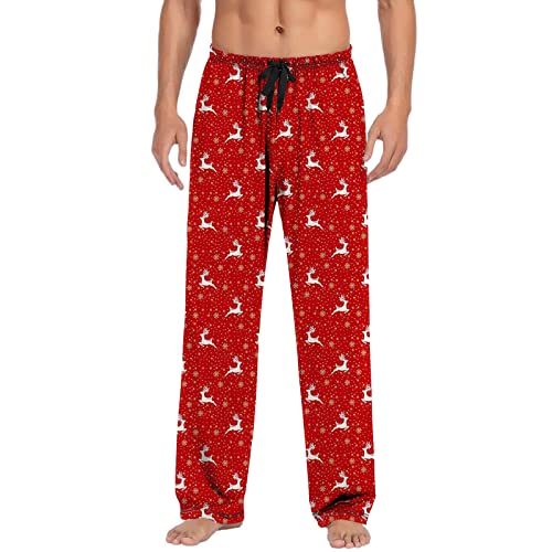 Pyjamahose Herren Weihnachtshose Schlafhose Hose Herren Weihnachts Hose Lang Pyjama Weihnachten Schlafhosen Männer Lang Hosen Weihnachts Schlafanzughose Weihnachtsschlafhose Hose Pyjamahose Yogahose von Generisch