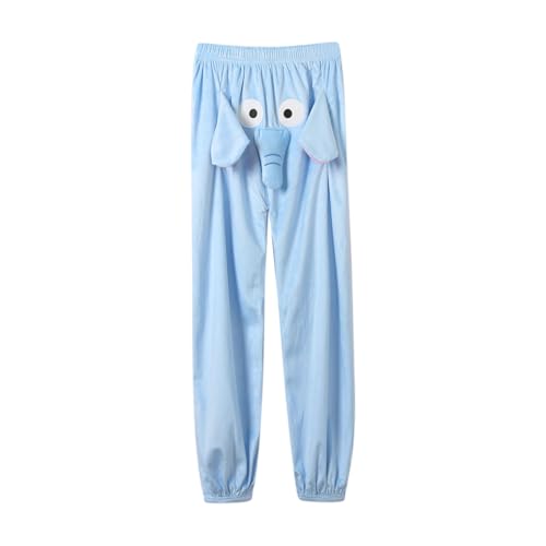 Pyjamahose für Herren Damen Pyjama Hose Lustige Elefanten Hose mit Rüssel Unisex Schlafanzughose Lang Weich Flanell Sleephose Locker Flanellhose Freizeithose Elefantenhosen Kreative Geschenk von Generisch