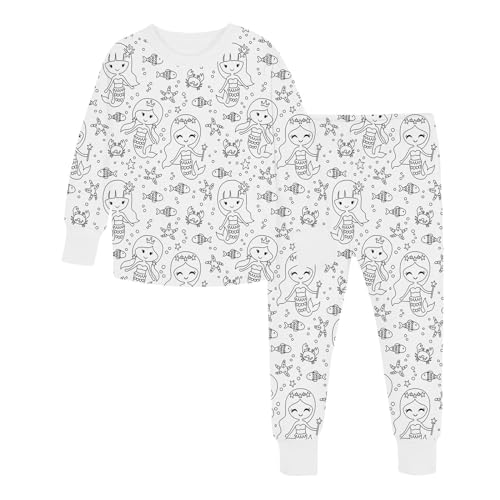Pyjamas Zum Ausmalen für Kinder Diy Handbemaltes Homewear-Set zum Ausmalen Pyjama-Sets für Jungen Mädchen mit denen Man Spielen tragen kann Outfit Mädchen Pyjamas Zum Ausmalen Für Kinder von Generisch