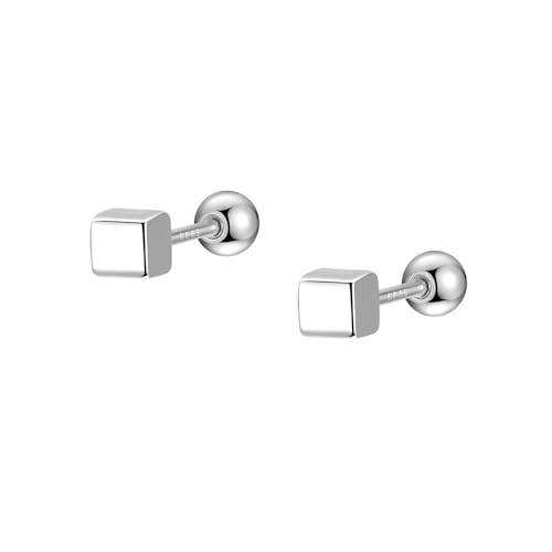 Quadratische Ohrstecker aus 999er Silber (3 mm) von Generisch