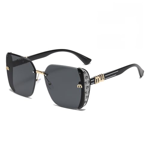Quadratische Retro-Sonnenbrille mit großem Rahmen für Reisen, Angeln und Autofahren, UV400-Schutz, 1, 17 EU von Generisch