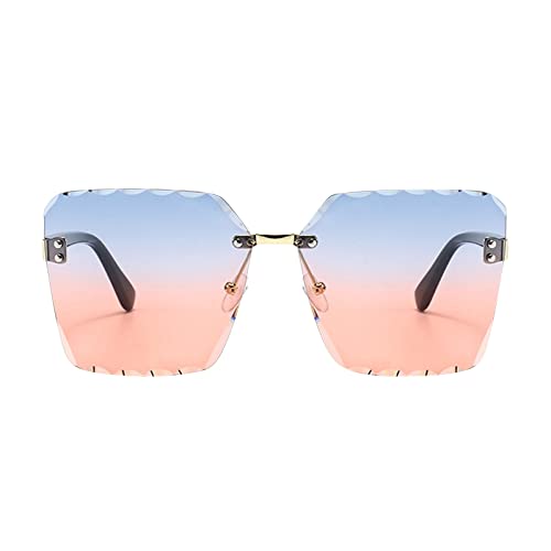 Quadratische Sonnenbrille für Damen und Herren, sportlich, klassisch, modisch, für Herren und Damen, rund, polarisiert, ohne Rand, für Reisen, Einkaufen, zum Überziehen, exquisite Damen-Sonnenbrille, von Generisch