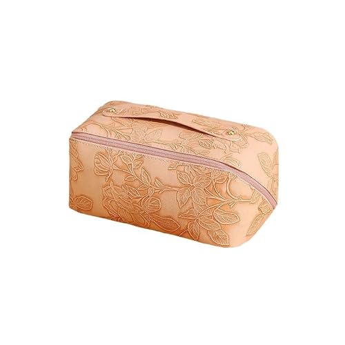 Quadratischer Kulturbeutel, große Kapazität, Kosmetiktasche, Damen-Federmäppchen, Damen-Reise-Kosmetiktasche mit Trenntasche, Aufbewahrungstasche (pink) von Generisch