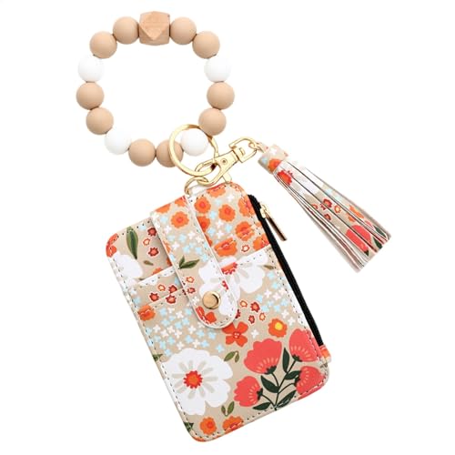 Quaste Keyrings Brieftasche, Perlenschlüsselanschläge Beutel | Perlen Tassel Keyrings Bag für Kreditkarte | Wristlet -Schlüsselanhänger Brieftasche mit Blumenmusterdesign für Dating, Reisen, Geschäfts Quaste Keyrings Brieftasche, Perlenschlüsselanschläge Beutel | Perlen Tassel Keyrings Bag für Kreditkarte | Wristlet -Schlüsselanhänger Brieftasche mit Blumenmusterdesign für Dating, Reisen, Geschäfts von Generisch