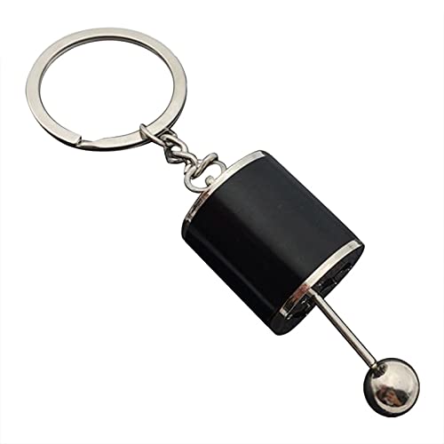 Quaste Schlüsselanhänger Knopf Metall Auto Gang Geschenk Schlüsselanhänger Getriebe Schaltknüppel Modell Schlüsselanhänger Getriebe Schlüsselanhänger Schlüsselanhänger (Black, One Size) von Generisch