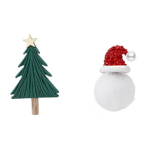 Quasten Ohrringe Blau Christmas Tree Earrings Star Like Cute Asymmetrical Holiday Earrings Ohrringe Anhänger Set (Red, One Size) von Generisch