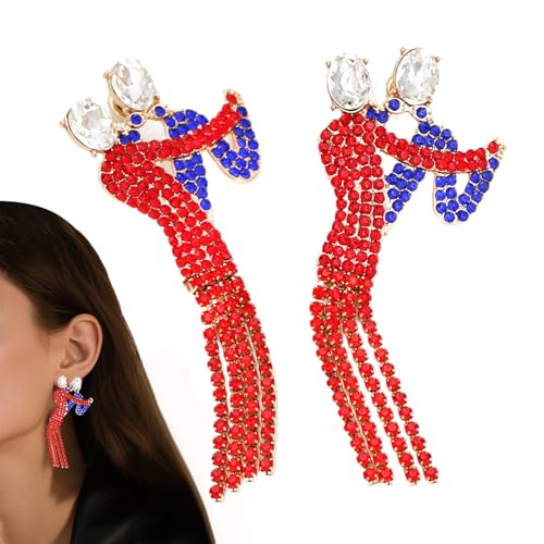 Quasten Ohrringe | Tanzendes Paar Strasssteine Ohrhänger | 2er Set Hänger Für Statement Festival Feiertag Hochzeit Party Strandurlaub Abendgarderobe Geschenk Damen von Generisch