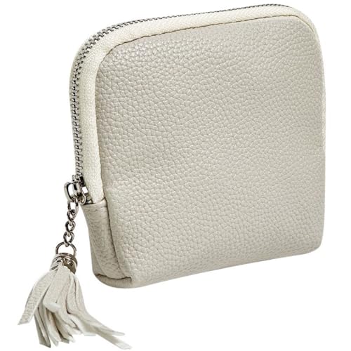 Quasten-Schmuck-Verpackungstasche, PU-Leder, Schmuck-Verpackung, Armband, Mini-Aufbewahrungsbox, Münzgeldbörse, Organizer (weiß) von Generisch