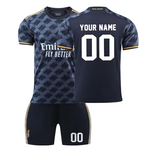 R. M. Fußball Trikot Kinder Personalisiert mit Eigenem Namen & Nummer Fussball Trikot Herren Jungen Fussballtrikot Set Fußball Jerseys Fussball Geschenke für Fußballfans #A01 von Generisch