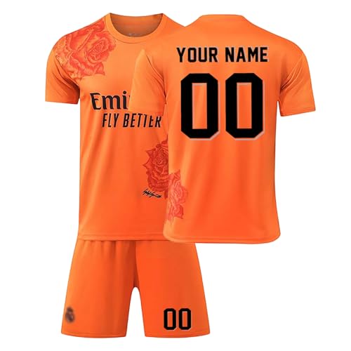R. M. Fußball Trikot Kinder Personalisiert mit Eigenem Namen & Nummer Fussball Trikot Herren Jungen Fussballtrikot Set Fußball Jerseys Fussball Geschenke für Fußballfans #A05 von Generisch