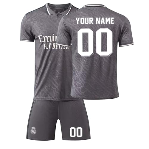 R. M. Fußball Trikot Kinder Personalisiert mit Eigenem Namen & Nummer Fussball Trikot Herren Jungen Fussballtrikot Set Fußball Jerseys Fussball Geschenke für Fußballfans #A07 von Generisch
