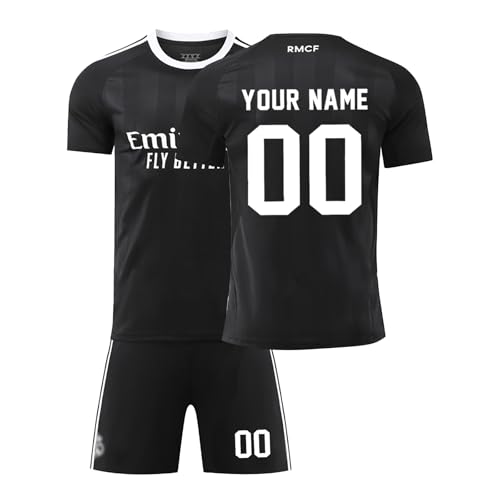 R. M. Fußball Trikot Kinder Personalisiert mit Eigenem Namen & Nummer Fussball Trikot Herren Jungen Fussballtrikot Set Fußball Jerseys Fussball Geschenke für Fußballfans #A19 von Generisch