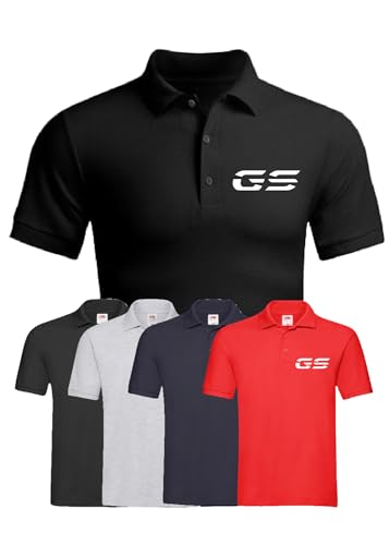 R1250GS Premium Polo for Fans Motorcycles Shirt R 1200 GS Motorrad 800GS (DE/NL/SE/PL, Alphanumerisch, L, Regular, Regular, Red) von Generisch