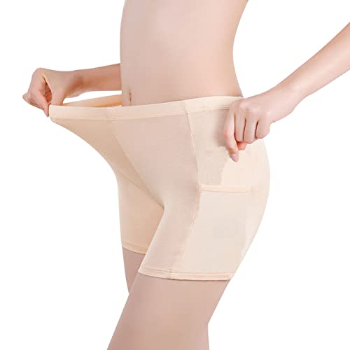 Radlerhose Damen Kurz für Kleid Anti Scheuern Fahrradhose Leggings Hohe Taille Nahtlos Boxershorts Unterhosen mit Taschen Kurze Hose Unter Kleid Damen Sicherheitshose Fahrrad Unterwäsche von Generisch