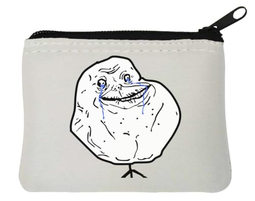 Rage Comic Forever Alone Meme Neopren-Geldbörse, 12 x 9 cm, Weiß von Generisch