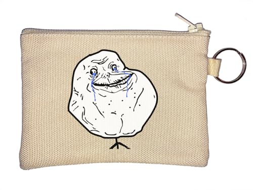 Rage Comic Forever Alone Meme Schlüsselanhänger Münzbörse Beige von Generisch