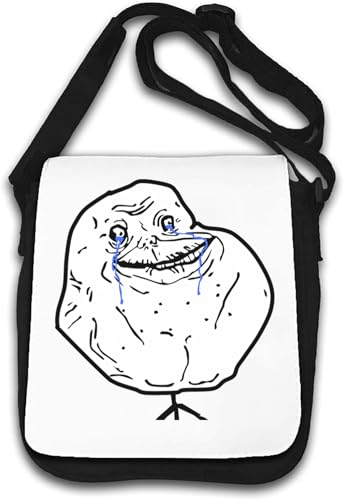 Rage Comic Forever Alone Meme Umhängetasche weiß von Generisch