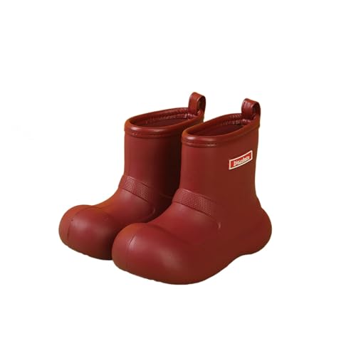 Rain Boots Kids Regenschuhe Gummistiefel Kinder Wasserdicht Regenstiefel Barfuß Outdoor Bequeme Cartoon Kinderstiefel Jungen Leicht Cómodo Y Resistente Outdoor-Schuhe mit rutschfester Sohle von Generisch