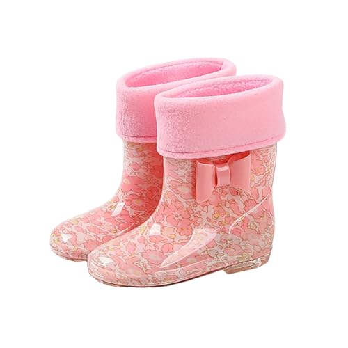 Rain Boots Kids Regenschuhe Rutschfest Leichte Outdoor Regenstiefel Leicht Rutschfeste Sohle Bequeme Cartoon Kinderstiefel Halbhohe Wasserdicht Cómodo Y Resistente Gummistiefel Outdoor-Schuhe mit ruts von Generisch