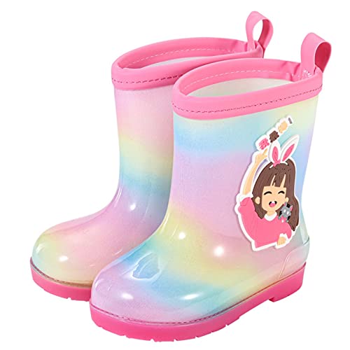 Rain Boots Kids Regenschuhe Wasserdicht Gummistiefel Regen Stiefel Regenstiefel Kinder Atmungsaktiv wasserdichte für Jungen und Mädchen Halbhohe Cómodo Y Resistente alle Jahreszeiten von Generisch