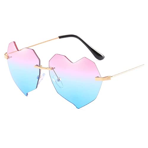 Randlose Liebes-Sonnenbrille für Herren und Damen, Retro, multilaterale Outdoor-Urlaubsbrille (Farbe: F, Größe: Medium) 2026, C, Einheitsgröße von Generisch