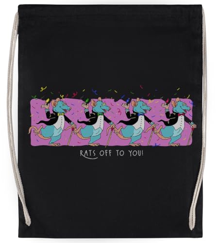 Rats Off to You Unisex-Sporttasche, Schwarzer Turnbeutel von Generisch