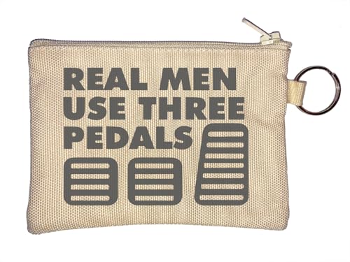 Real Men Use Three Pedals Manual Transmission Key Chain Coin Purse Beige Real Men Use Three Pedals Manual Transmission Key Chain Coin Purse Beige von Generisch