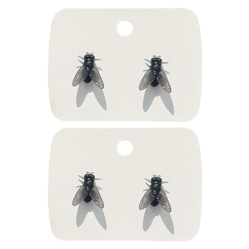 Realistic Fly Earrings, Simulation Mini Personalized Black Fly Earring, Prank Simulated Animals Earring, for Women (Black*2) von Generisch