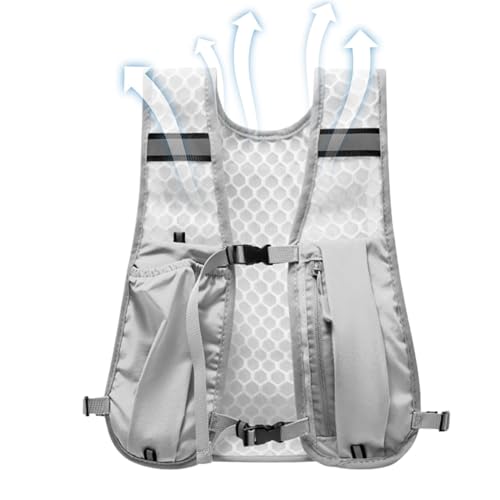 Reflective Running Chest Pack, Lightweight Adjustable Vest with 500ml Water Bottle Holder, Breathable Sweatproof Design for Men, Women, Hiking, 14.17x11.81x1.18 inches von Generisch
