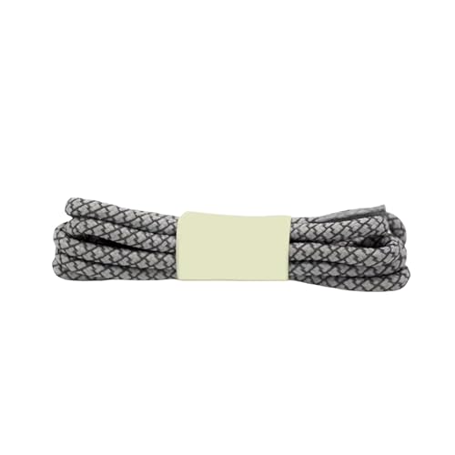 Reflektierende runde Schnürsenkel for Turnschuhe – 19 Farboptionen – 100/120/140/160 cm Länge – Geeignet for Kinder und Erwachsene(Light gray,100cm) von Generisch
