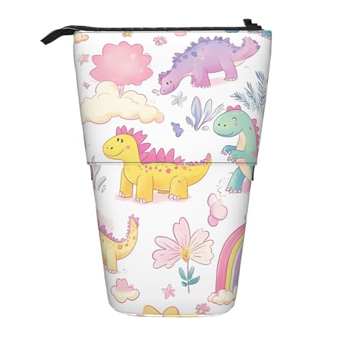 Regenbogen-Dinosaurier-Federmäppchen, Cartoon-Dino, Stifteetui, Teleskop-Bleistifttasche, Pop-Up-Kosmetiktasche, Schreibwaren-Organizer für Schule, Büro, Reisen von Generisch